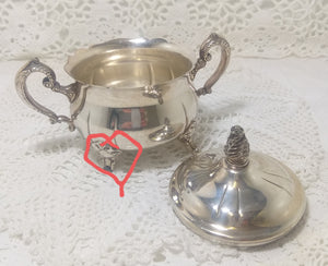 Vintage 1960’s-1970’s Lidded Silver Plated Sugar Bowl With Twin Handles