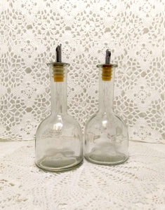 Pair Of Round Glass Vinegar And Oil Dispensers