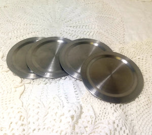 Vintage Set Of 4 Stainless Steel Coasters