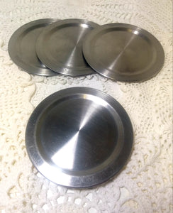 Vintage Set Of 4 Stainless Steel Coasters