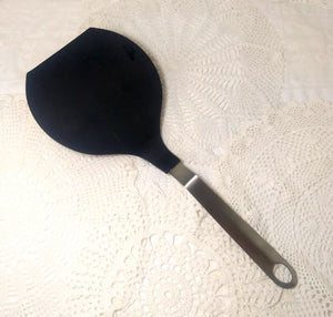 Very Large Stainless Steel & Black Nylon Spatula