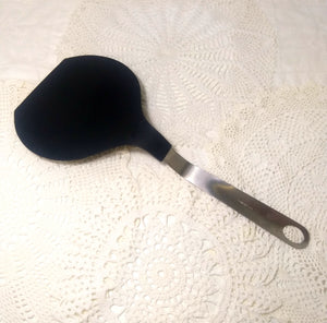 Very Large Stainless Steel & Black Nylon Spatula