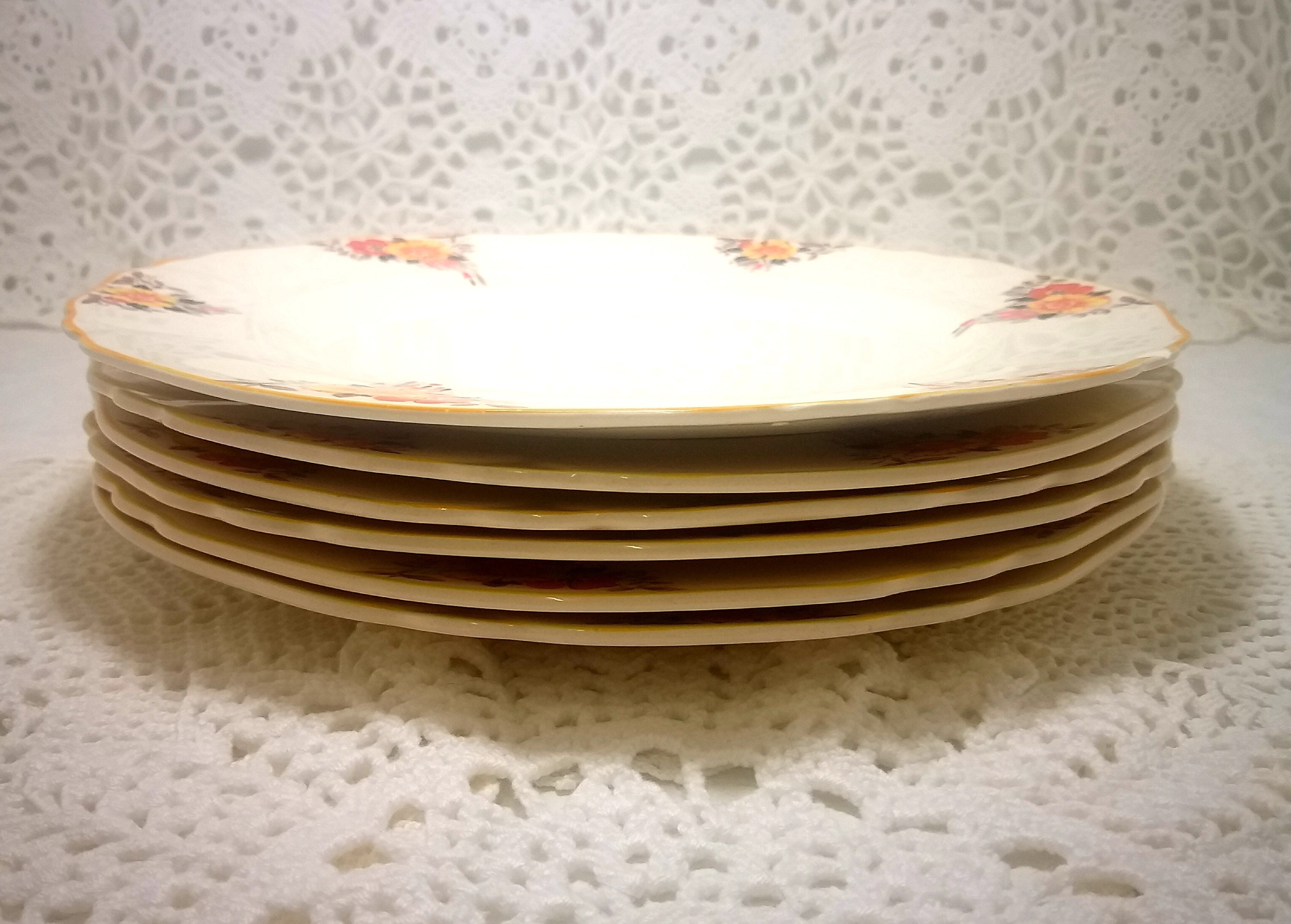 Set Of 6 Alfred Meakin Dinner Plates – Fawnleas Pattern