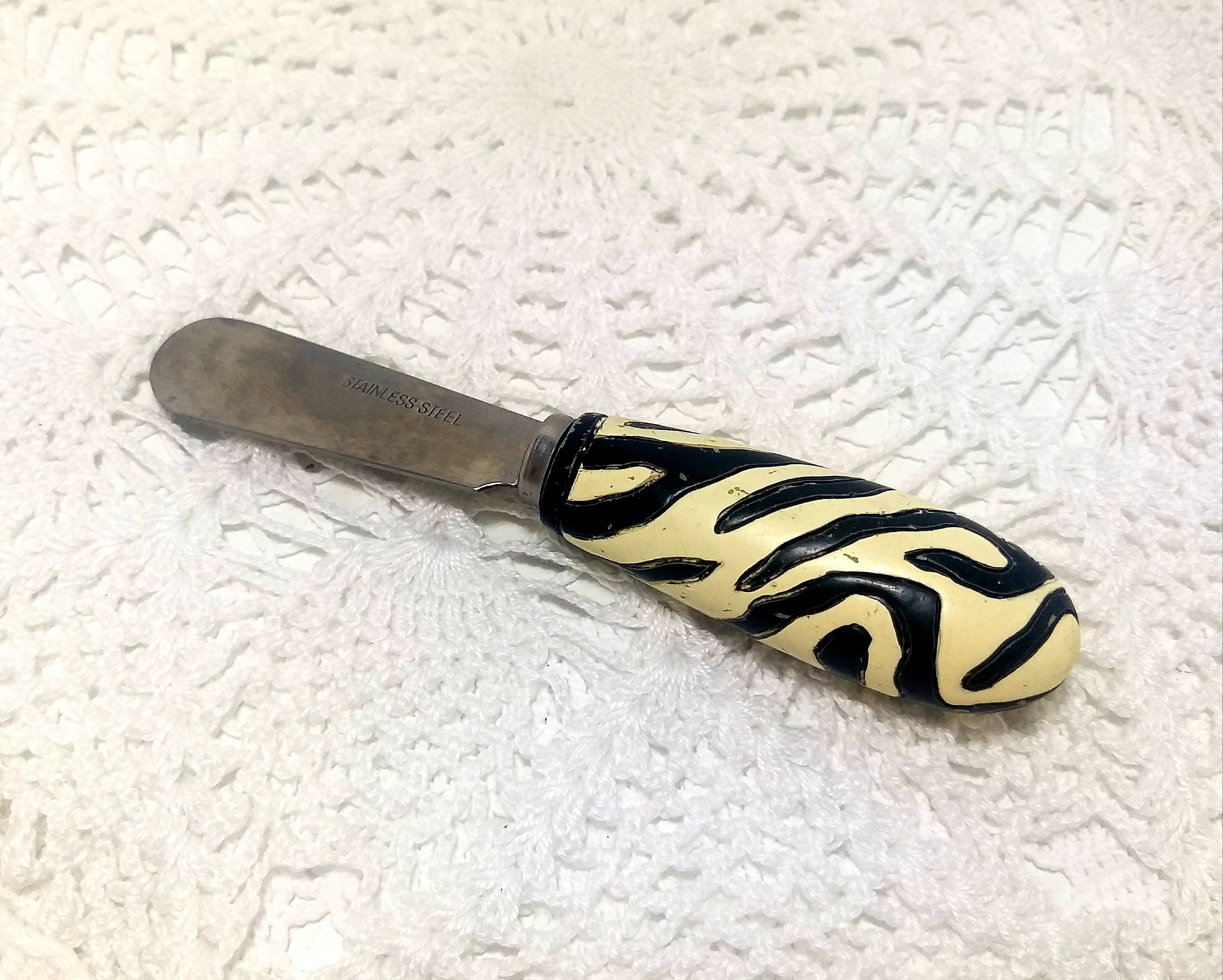 Stainless Steel Pate Knife With Zebra Patterned Handle