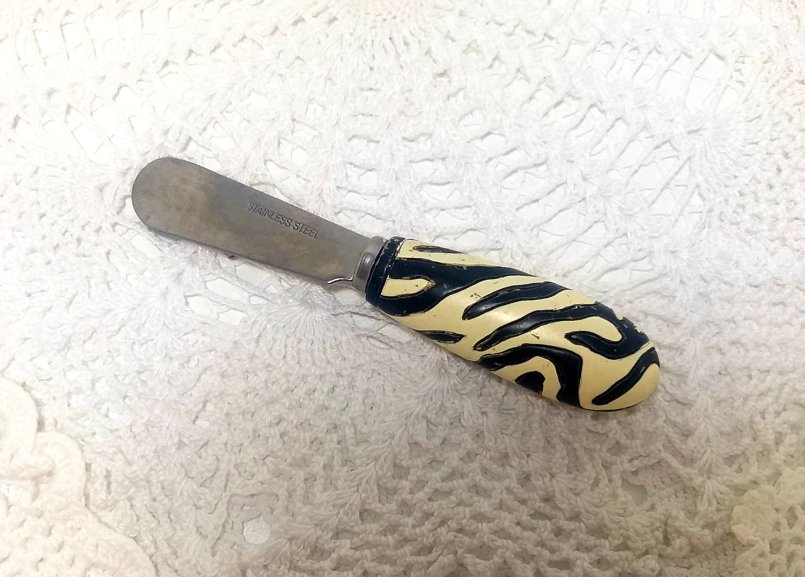 Stainless Steel Pate Knife With Zebra Patterned Handle