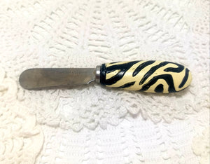 Stainless Steel Pate Knife With Zebra Patterned Handle