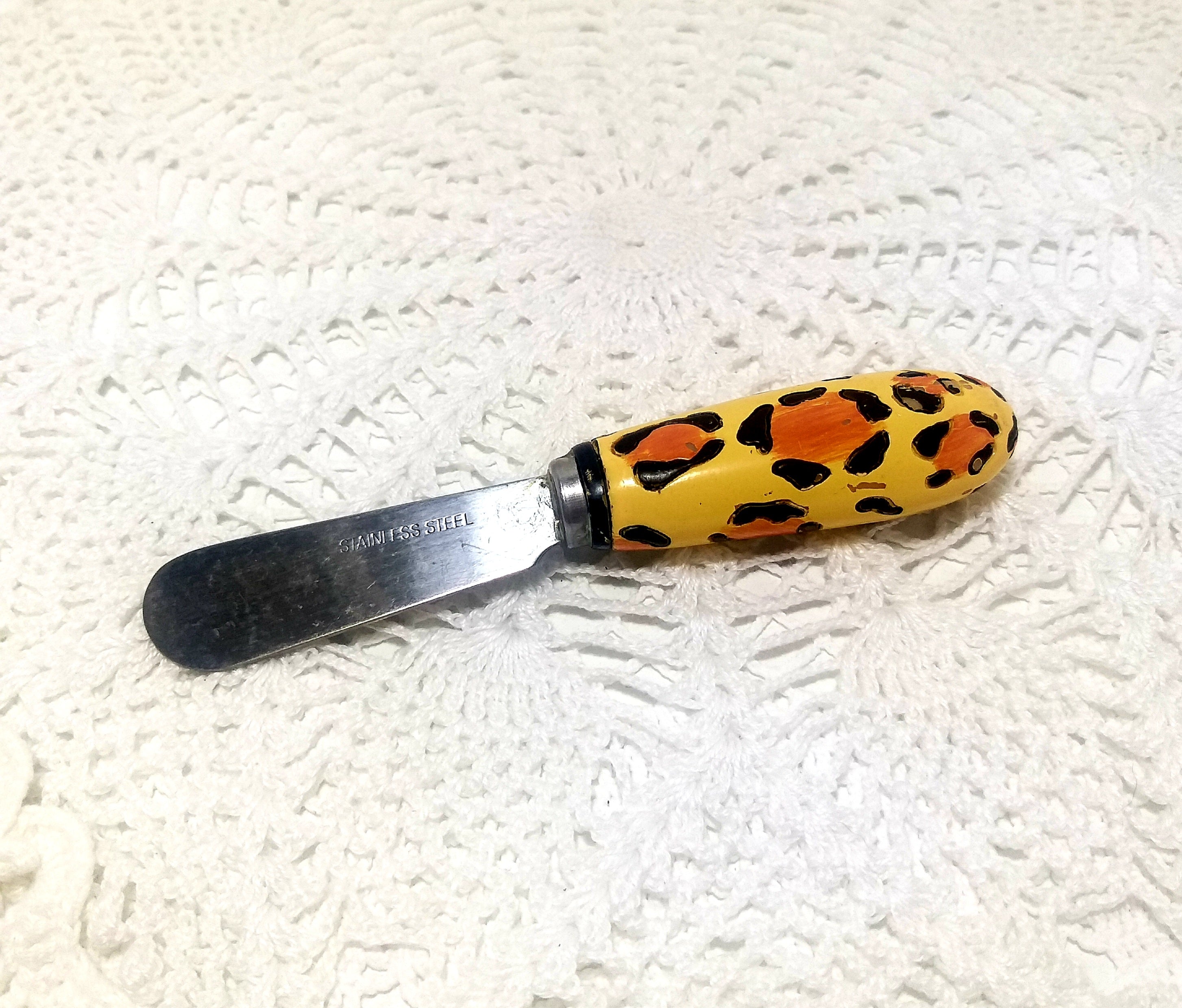 Stainless Steel Pate Knife With Leopard Patterned Handle