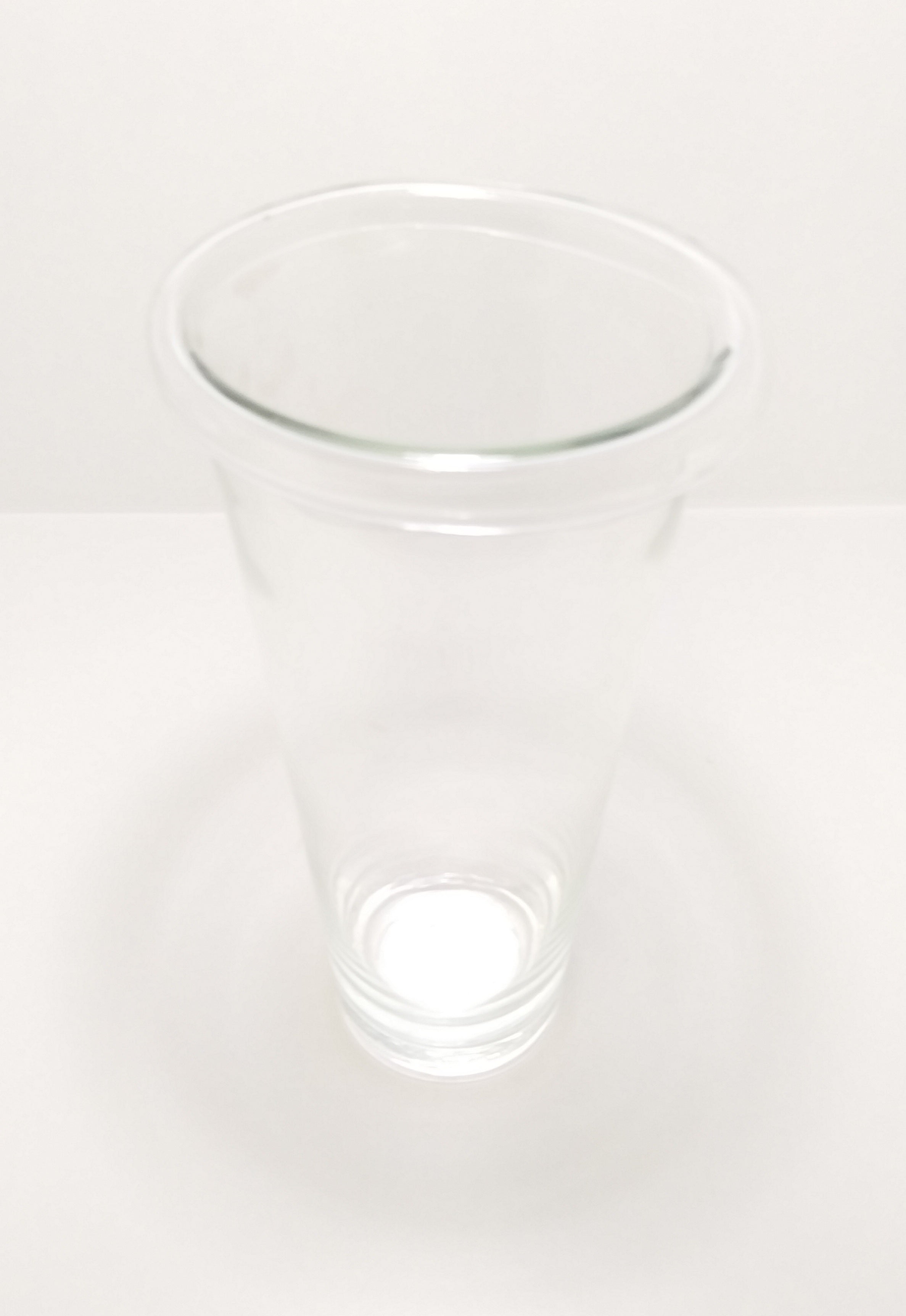 Decorative Tall Clear Glass Flower Vase With Folded Rim