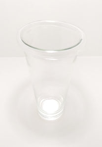Decorative Tall Clear Glass Flower Vase With Folded Rim