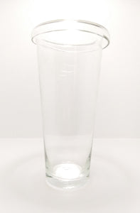 Decorative Tall Clear Glass Flower Vase With Folded Rim