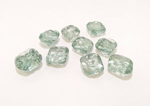 Set Of 9 Light Aqua Decorative Glass Nuggets