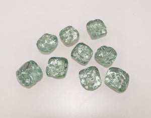 Set Of 9 Light Aqua Decorative Glass Nuggets