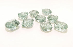 Set Of 9 Light Aqua Decorative Glass Nuggets