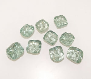 Set Of 9 Light Aqua Decorative Glass Nuggets