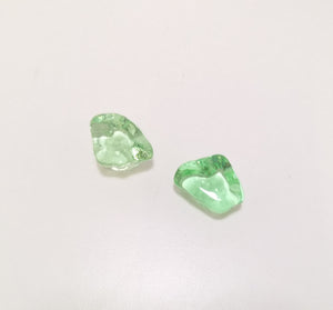 Two Green Decorative Glass Nuggets