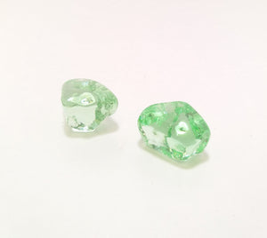 Two Green Decorative Glass Nuggets
