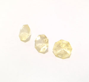 Three Hard Acrylic Facet Cut Faux Diamonds