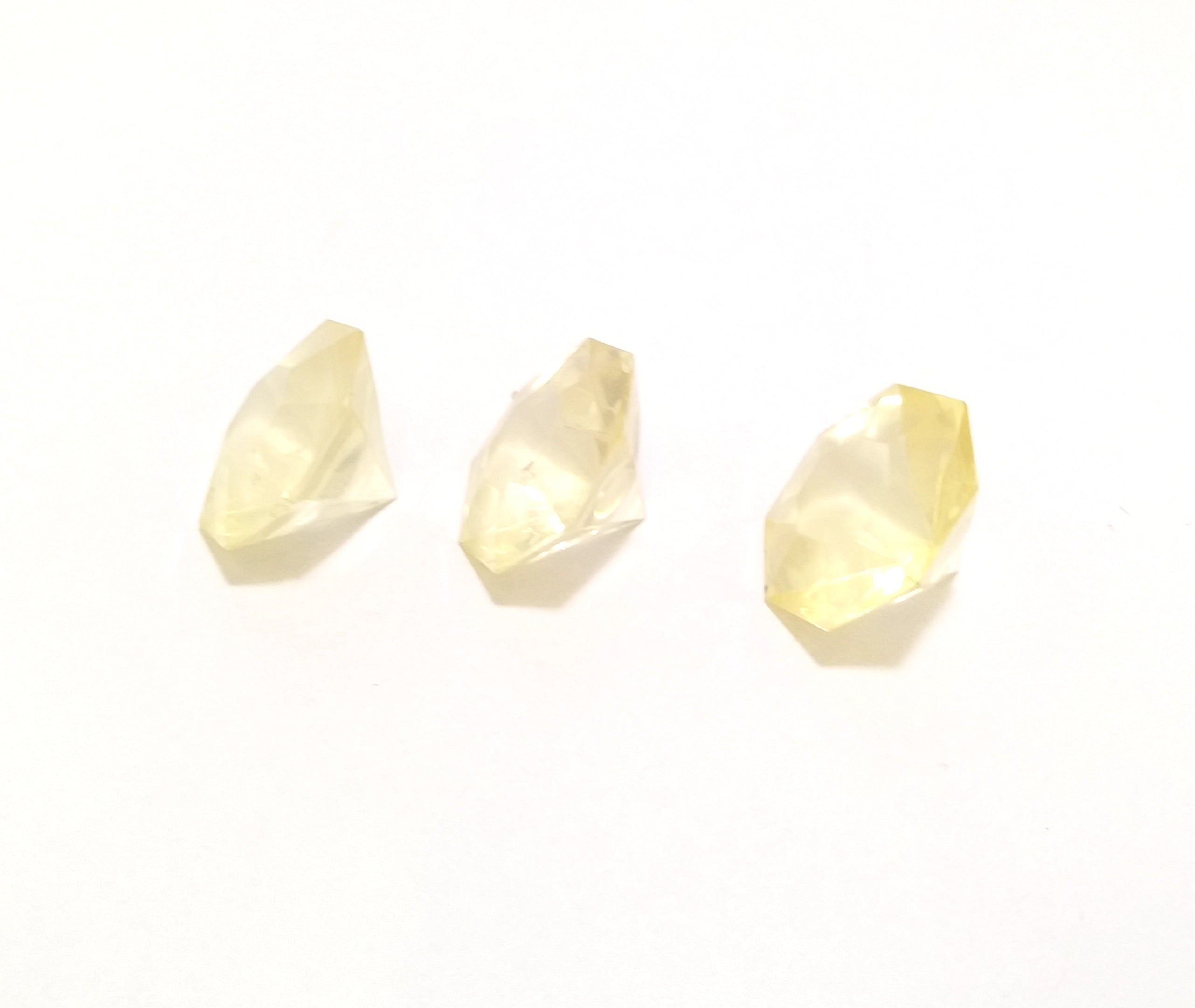 Three Hard Acrylic Facet Cut Faux Diamonds
