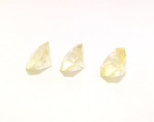 Three Hard Acrylic Facet Cut Faux Diamonds