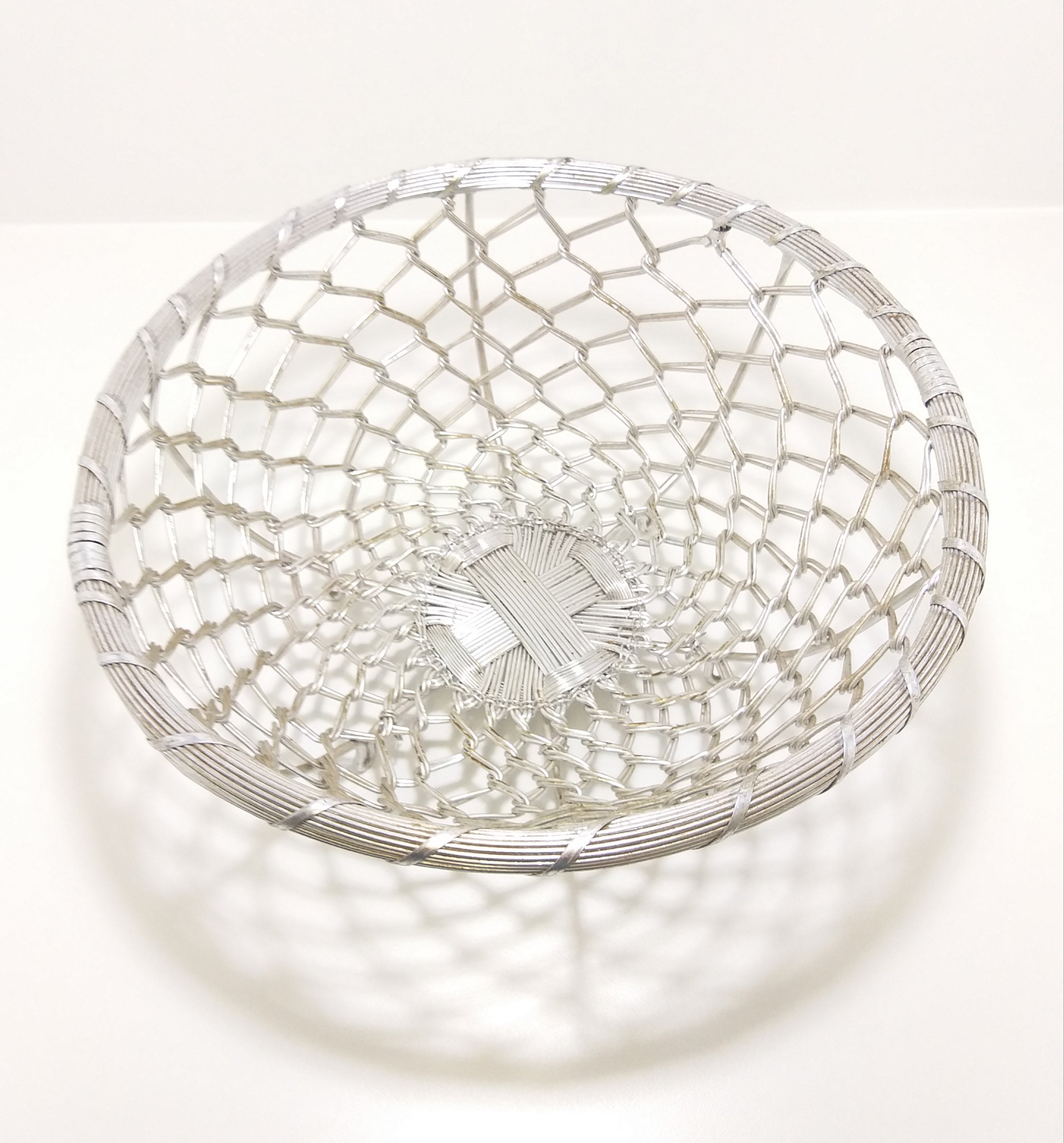 Large Handmade Metal Wire Fruit Display Basket With Feet