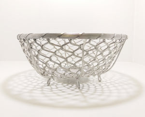 Large Handmade Metal Wire Fruit Display Basket With Feet