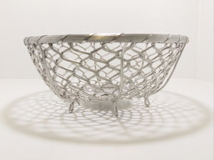 Large Handmade Metal Wire Fruit Display Basket With Feet