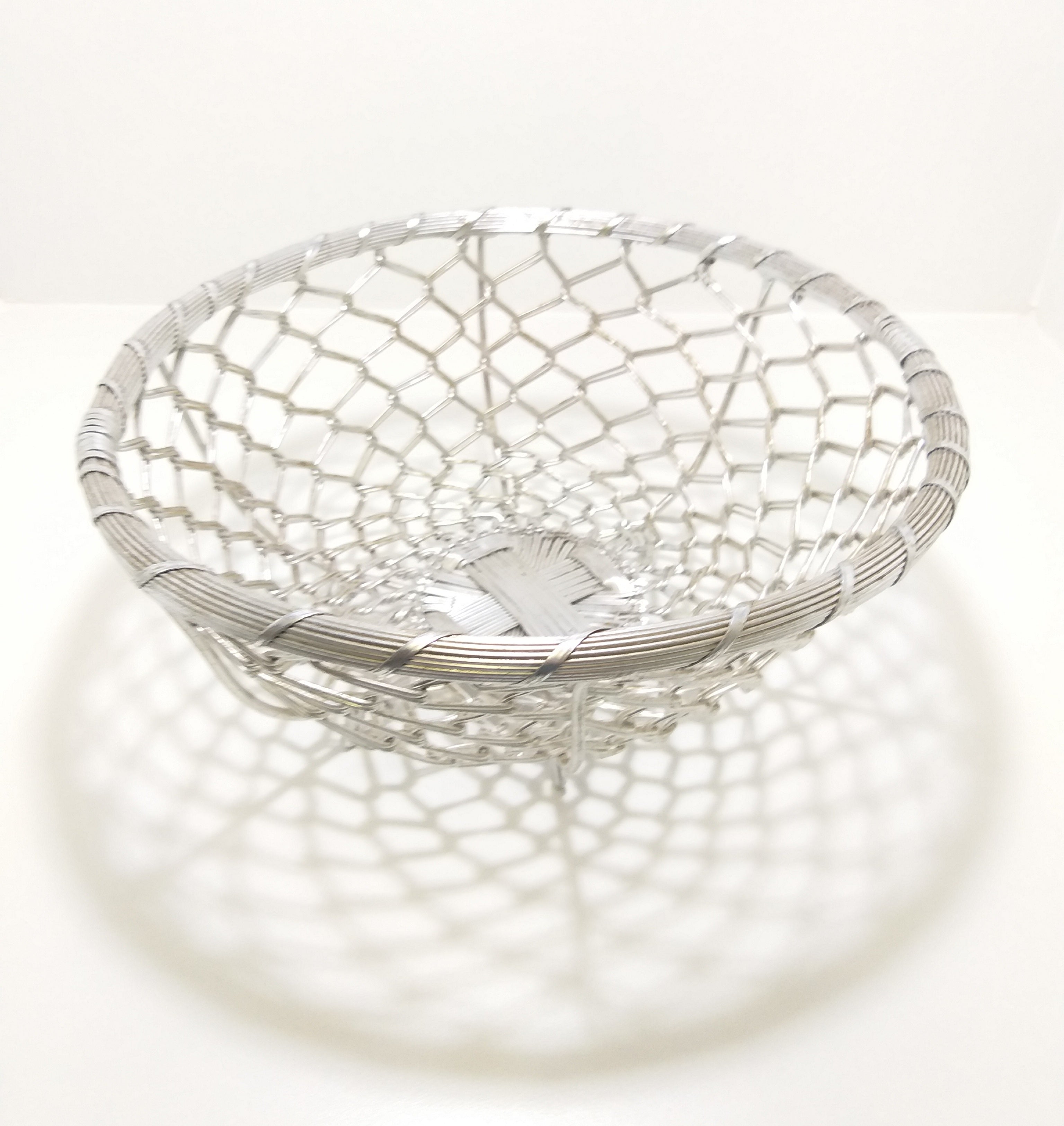 Large Handmade Metal Wire Fruit Display Basket With Feet