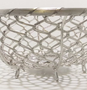 Large Handmade Metal Wire Fruit Display Basket With Feet