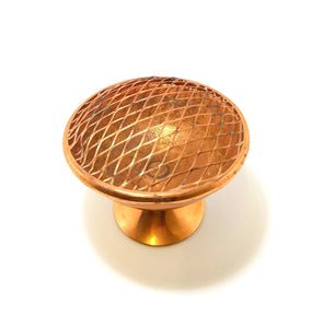 Vintage Solid Copper Pedestal Rose Bowl With Removable Grid