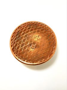Vintage Solid Copper Pedestal Rose Bowl With Removable Grid