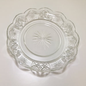 Large Vintage Star & Cross Cut Crystal Display Bowl