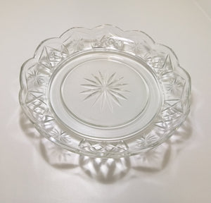 Large Vintage Star & Cross Cut Crystal Display Bowl