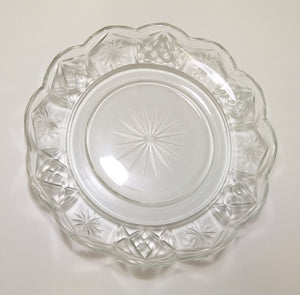 Large Vintage Star & Cross Cut Crystal Display Bowl