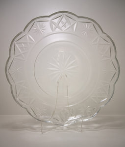 Large Vintage Star & Cross Cut Crystal Display Bowl
