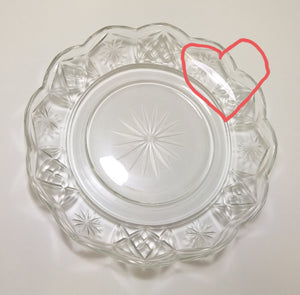 Large Vintage Star & Cross Cut Crystal Display Bowl