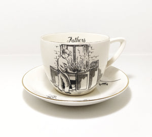 Extra Large Crown Devon Pottery “Fathers” Tea Duo – Cup & Saucer