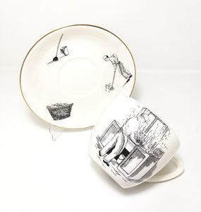 Extra Large Crown Devon Pottery “Fathers” Tea Duo – Cup & Saucer
