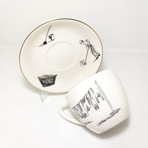 Extra Large Crown Devon Pottery “Fathers” Tea Duo – Cup & Saucer