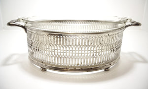 Vintage “Universal” Silver Plated Oval Casserole Stand & 1960’s-1970’s Glass Pyrex Casserole Dish