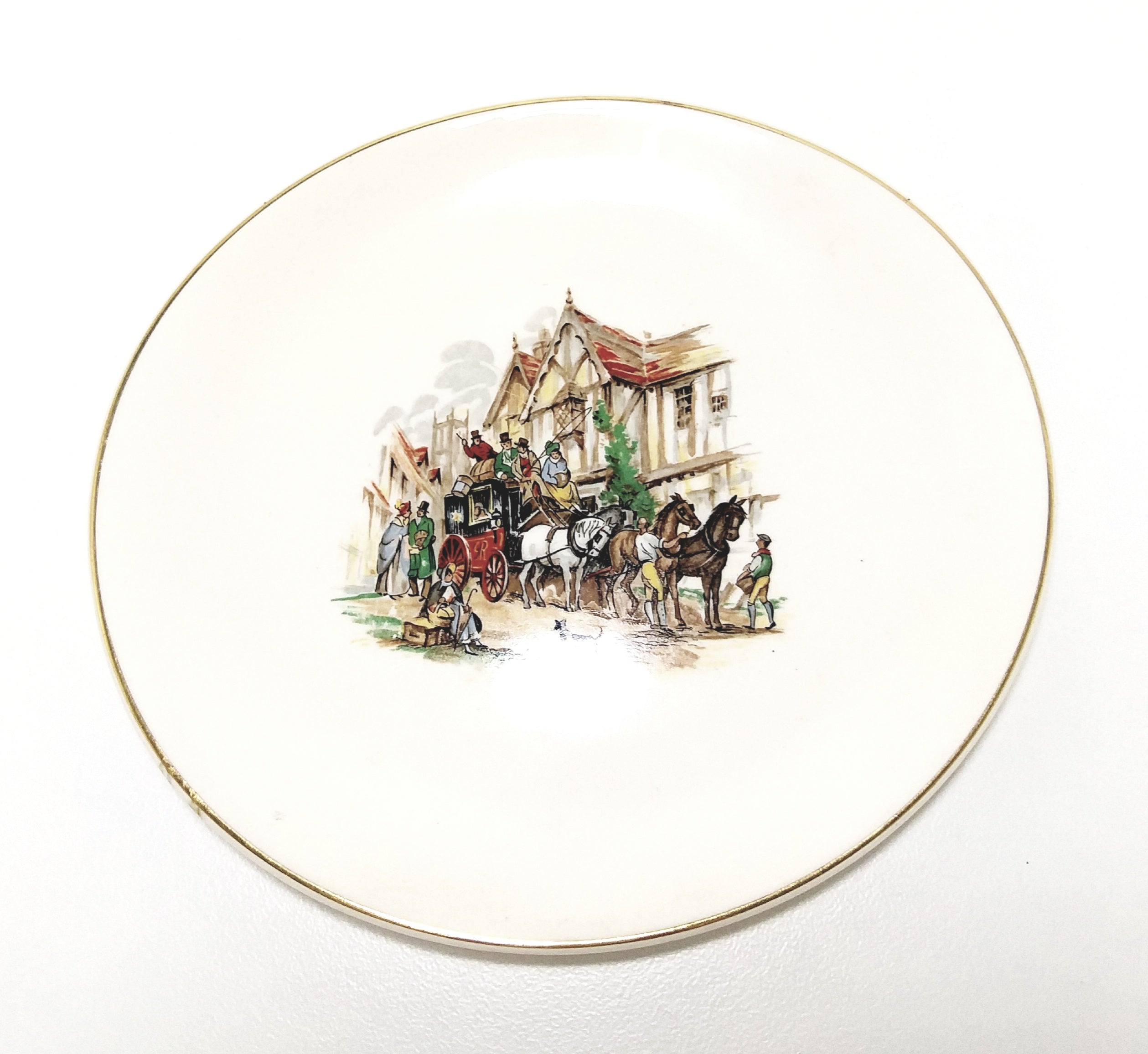 Vintage Johnson Bros Oval Coaching Scene Side Plate
