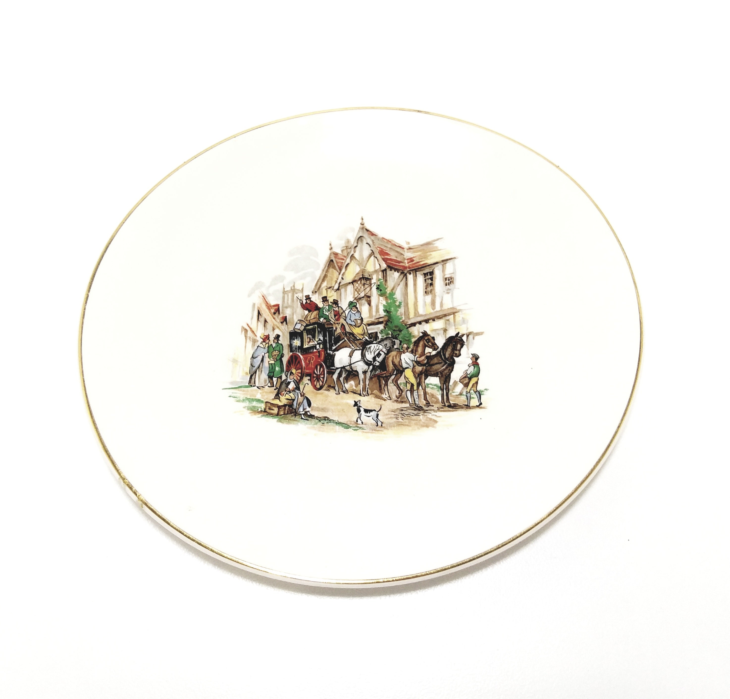 Vintage Johnson Bros Oval Coaching Scene Side Plate