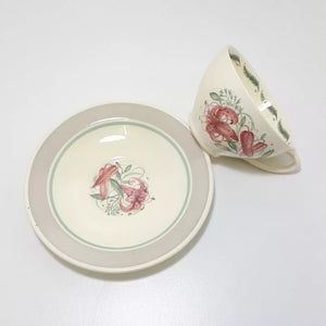 Susie Cooper Tea Duo (Cup & Saucer) –Tiger Lily Pattern