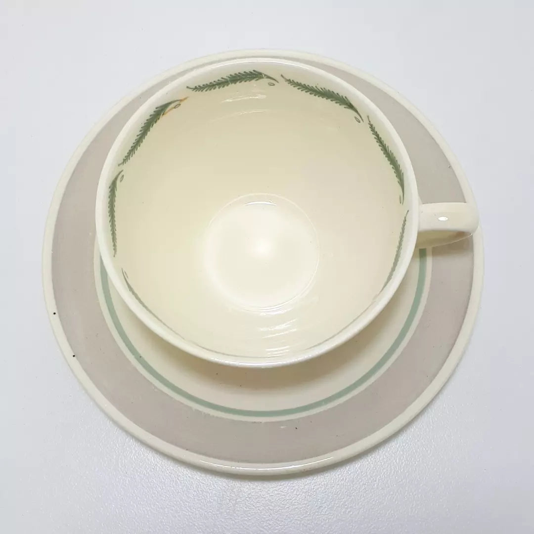 Susie Cooper Tea Duo (Cup & Saucer) –Tiger Lily Pattern