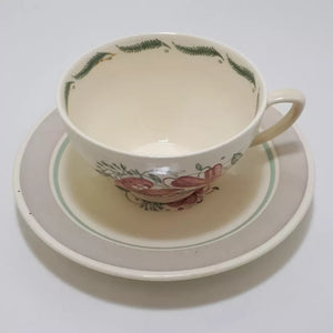 Susie Cooper Tea Duo (Cup & Saucer) –Tiger Lily Pattern