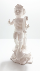 White Porcelain Glazed Fine Porcelain Cherub Bud Vase